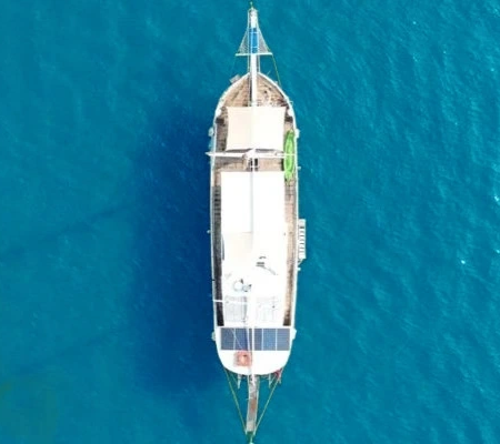 Demre - Kekova Drone Shot of a boat