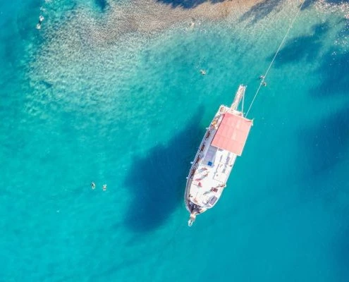 A gulet near the shores of Kas